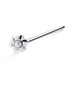 Stony Flower Silver Straight Nose Stud NSKA-374 